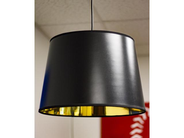 1-Light Plug In Swag Pendant Ceiling Light Black/Gold Shade