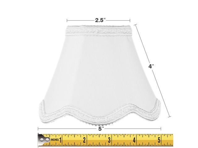 2.5x5x4 Down White Scallop Stretch Clip-on Candelabra Lampshade