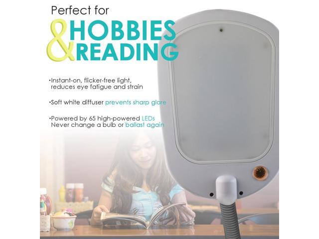 LED Bright Reader Natural Daylight Full Spectrum Floor Lamp Grey NEW SLIMMER DESIGN