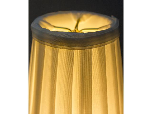3x4x4 Down White Pleated Clip-on Candelabra Lampshade