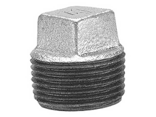Anvil 388 Galvanized Cast Iron Solid Square Head Plug, 1/4'