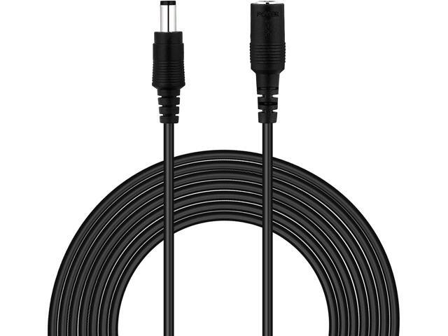 DC Power Extension Cable 5.5mm x 2.1mm Male Female Cord 18AWG 12V 24V 10A Heavy Duty (1.5 feet / 50cm)