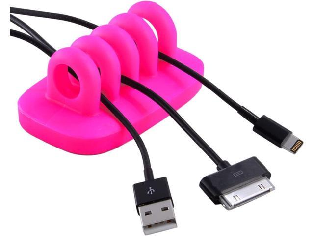 Cable Clip Holder Weighted Desktop Cord Management Fixture (Pink)