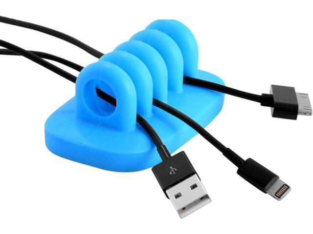 Cable Clip Holder Weighted Desktop Cord Management Fixture (Blue)
