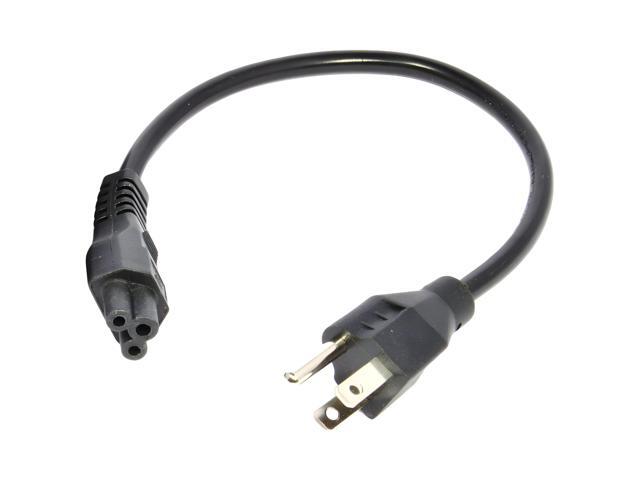 JacobsParts AC Power Cord 1 Foot Short Power Cable 18AWG for IEC-60320 IEC320 C5 to NEMA 5-15P, 3-Prong, 1ft
