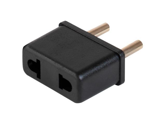 US USA to EU Euro Europe Power Jack Wall Plug Converter Travel Adapter Adaptor