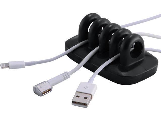 Cable Clip Holder Weighted Desktop Cord Management Fixture (Black)