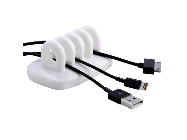 Cable Clip Holder Weighted Desktop Cord Management Fixture (White)