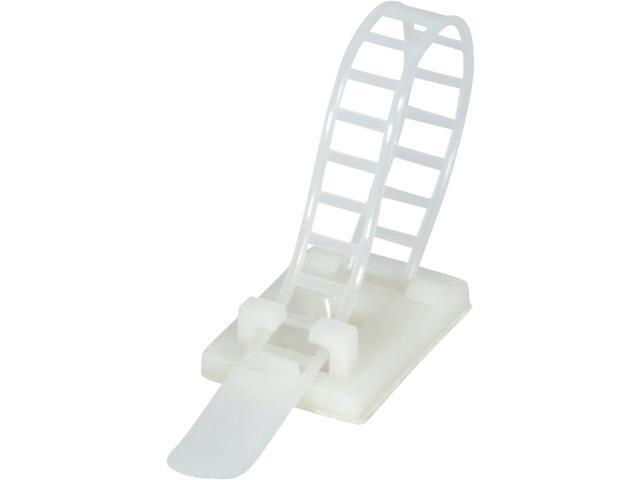 JacobsParts V3 Reusable Adhesive Cable Straps with Optional Screw Mount, Light Duty, 25 Pack (White)