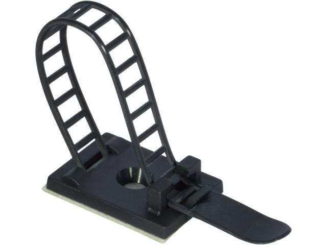 25x Adjustable Adhesive Cable Straps Cord Management Tie Mount Clips 1.0' Black
