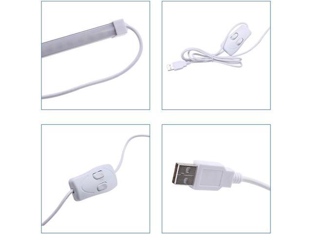 JacobsParts LED Light Bar USB Under Cabinet Desk Lamp Warm & Daylight White