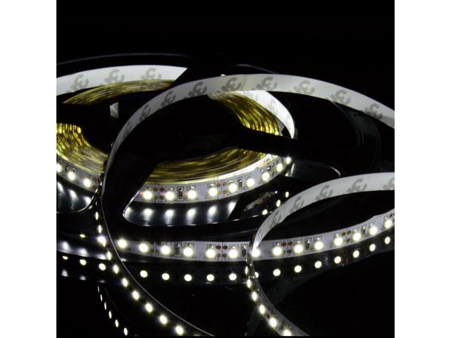 ABI Daylight White 6000K Double Density Flexible LED Light Strip with AC Adapter, 120 LED/Meter LED Chips, 5 Meters / 16.4 FT Spool, 12VDC