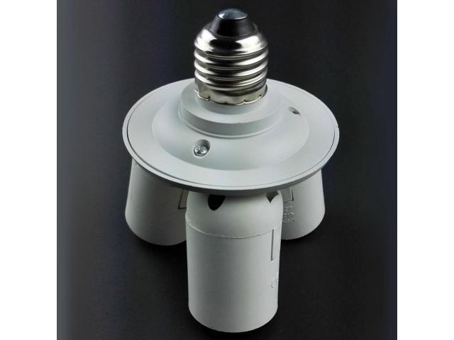 3 to 1 Light Socket E26 Splitter Lamp Base Adapter for Standard LED & CFL Bulbs