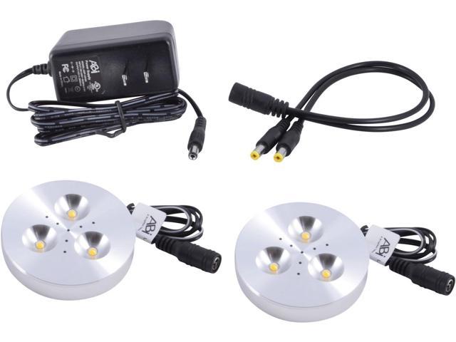 Photos - Chandelier / Lamp ABI 2X 3W LED Puck Light Complete Kit for Under Cabinet, Bookshelf, and Sh