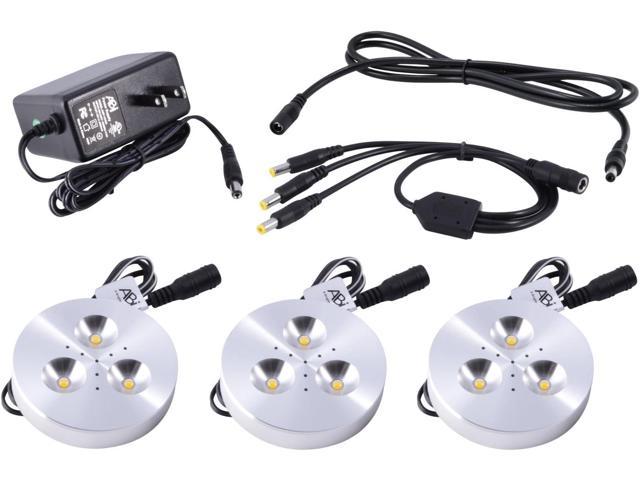 Photos - Chandelier / Lamp ABI 3X 3W LED Puck Light Complete Kit for Under Cabinet, Bookshelf, and Sh
