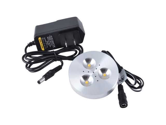 Photos - Chandelier / Lamp ABI 3W LED Puck Light Kit with Adapter for Under Cabinet, Bookshelf, and S