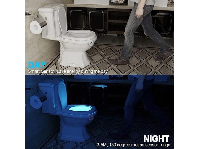 JacobsParts Bathroom Night Light Toilet Bowl Lamp 8 Color LED Light and Motion Sensor Activated