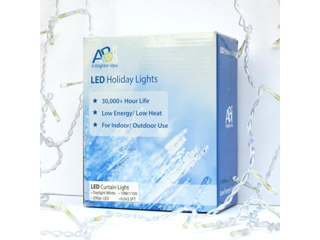 Icicle Curtain 200 LED String Fairy Christmas Lights Outdoor Daylight White Xmas
