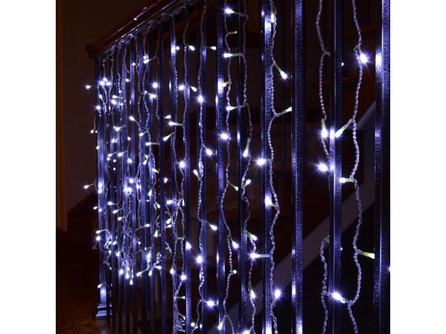 Icicle Curtain 200 LED String Fairy Christmas Lights Outdoor Daylight White Xmas