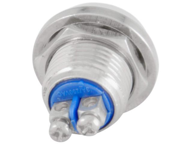 JacobsParts Momentary Pushbutton Starter Switch Circular Metal Silver fits 1/2' (12mm) Diameter Panel Cutout Hole