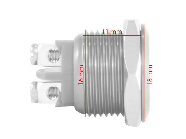 16mm Flush Mounted Momentary Blue Aluminium Round Push Button Switch