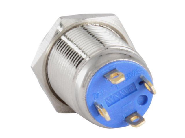 14mm Stainless Steel Momentary Push Button Switch Blue LED