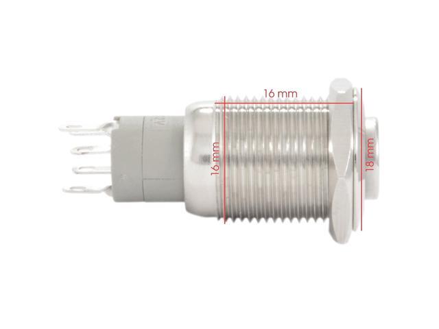 19mm Stainless Steel Momentary Push Button Switch with Blue LED