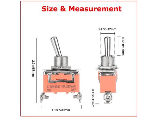 Toggle SWITCH ON/OFF Heavy Duty 15A 125V SPST 2 Terminal Car Boat Waterproof ORG