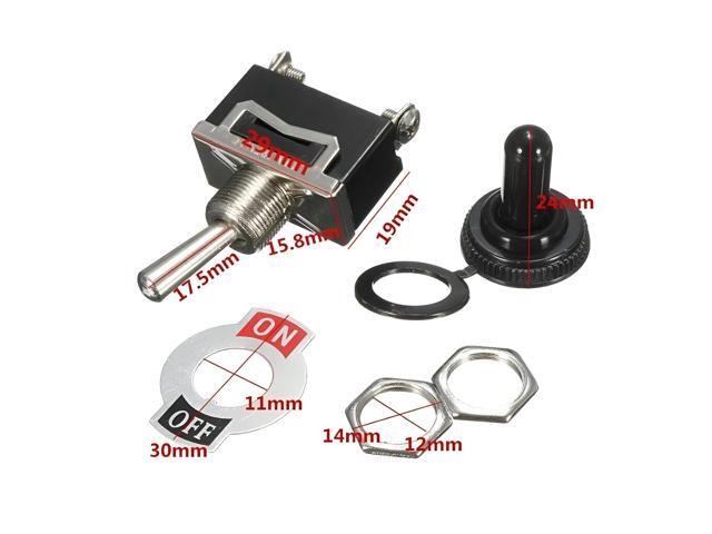 5pcs toggle switch SPST 12V 24V 250V Volt 15A ON OFF Flick Auto Car Boat 2-pole