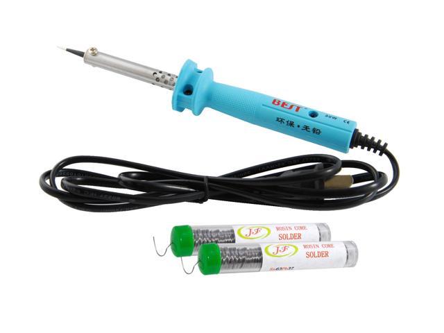 30W Pencil Tip Soldering Iron w/ 2x Tubes of Solder 63/37, 0.6mm (12.5g each)