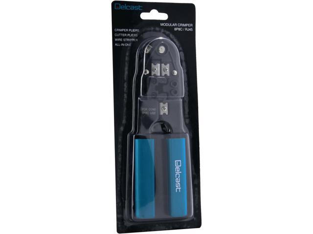 Delcast CP-8A RJ-45 Crimping Pliers, Crimp, Cut and Strip Tool with 25 Modular Connectors