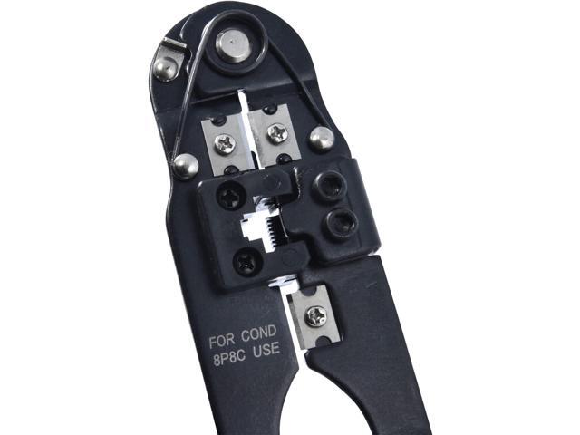 Delcast CP-8A RJ-45 Crimping Pliers, Crimp, Cut and Strip Tool with 25 Modular Connectors