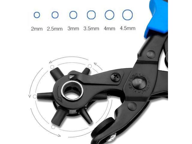 JacobsParts Heavy Duty Leather Hole Punch Tool Multi Size Plier with Compound Joint and Ergonomic Grip for Belt Collar Strap Fabric Eyelet