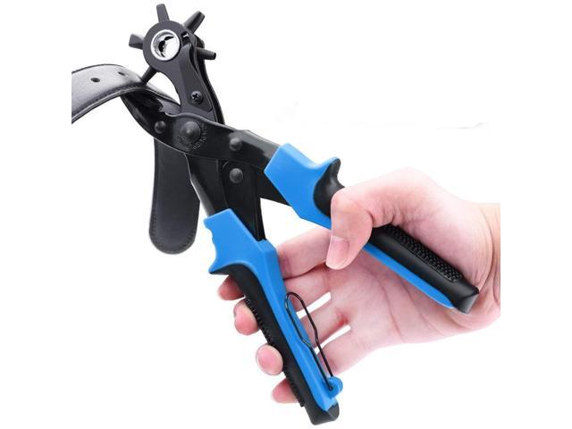 JacobsParts Heavy Duty Leather Hole Punch Tool Multi Size Plier with Compound Joint and Ergonomic Grip for Belt Collar Strap Fabric Eyelet