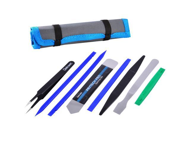 Delcast Professional Opening Pry Tool Repair Kit with Non-Abrasive Nylon Spudgers and Anti-Static Tweezers, 8 Piece Set