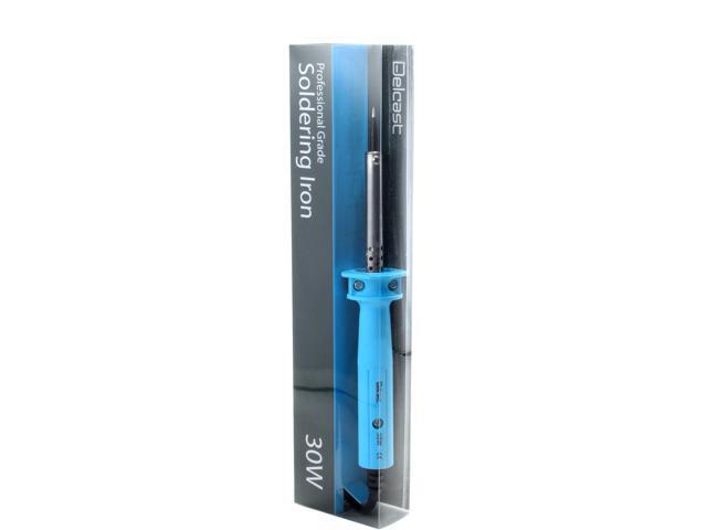 Delcast 30 Watt Precision Tip Soldering Iron with Rosin Core Solder 63/37 Leaded Electronics Solder, 0.6mm (12.5 g / 0.45 oz)