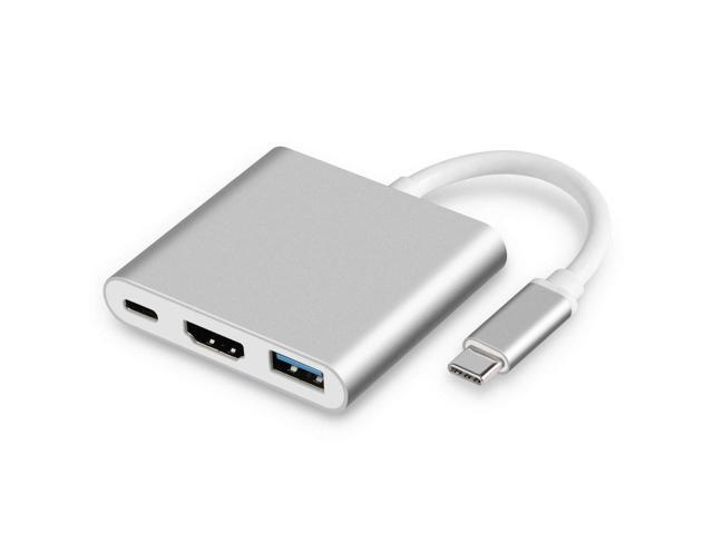 JacobsParts USB-C Multiport Adapter USB 3.1 Type C to HDMI 4K with USB 3.0 Port and USB C Charging Port for MacBook / Chromebook Pixel / Dell XPS13...