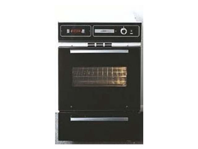 Summit TTM7212DK: Black glass gas wall oven with electronic ignition, digital clock/timer, and oven window photo
