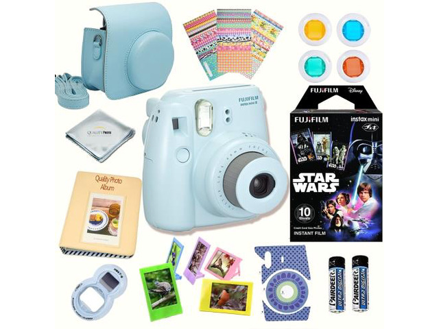 Fujifilm Instax Mini 8 Blue bundle: Instant camera + InstantStar Wars Film + Accessories