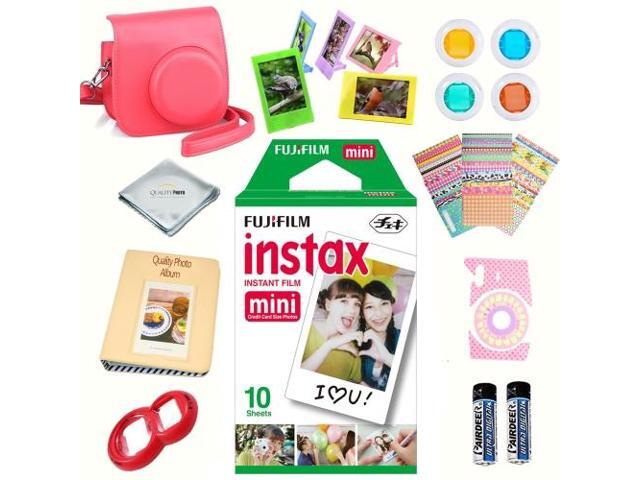 Fujifilm instax mini 8 accessories KIT RASPBERRY includes - instant film 10 pack + deluxe bundle for fujifilm instax mini 8 camera