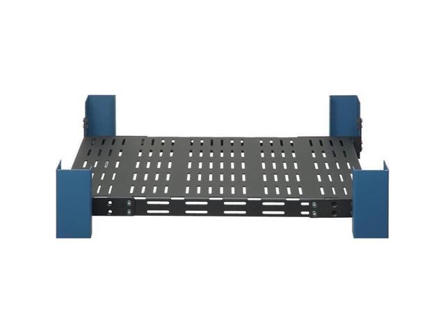 Rack Solutions Mounting Shelf for Rack - 500 lb Load Capacity - Steel - Black