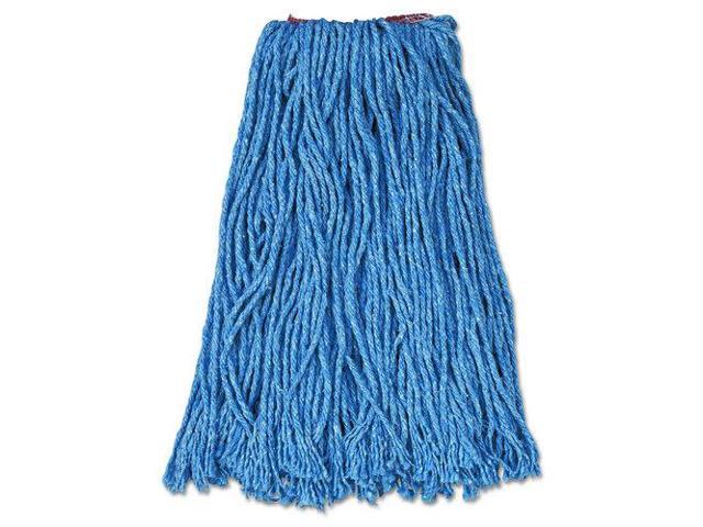 Rubbermaid Commercial Cotton/Synthetic Cut-End Blend Mop Head 16oz 1' Band Blue