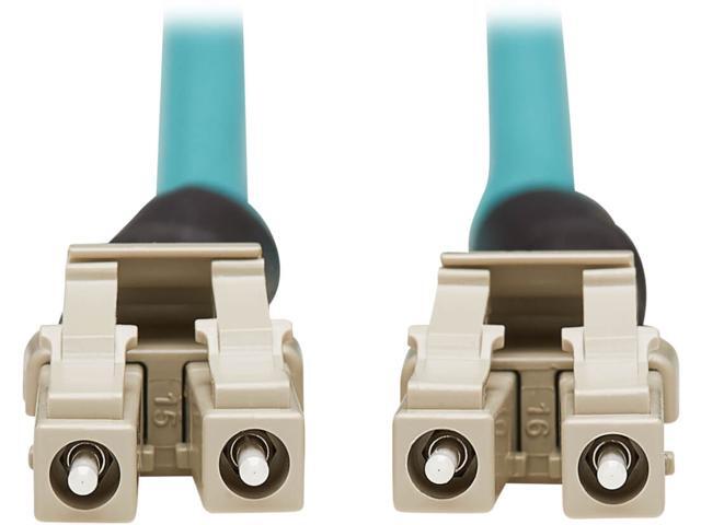 Tripp Lite N820-10M-IND 10Gb Rigid Industrial Duplex Multimode 50/125 OM3 Fiber Patch Cable (LC/LC) - IP68, Aqua, 10 m (32.8 ft.)