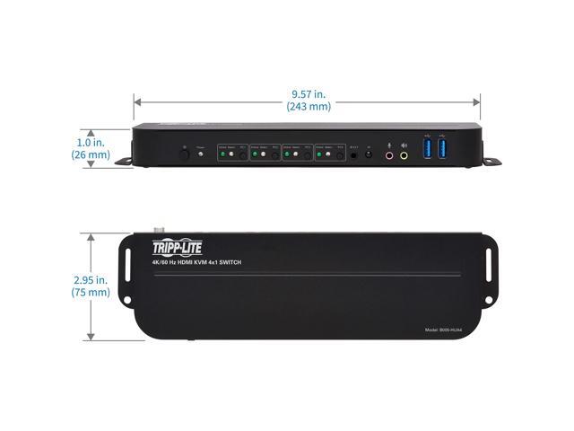 TRIPP LITE B005-HUA4 4-Port HDMI/USB KVM Switch - 4K 60 Hz, HDR, HDCP 2.2, IR, USB Sharing