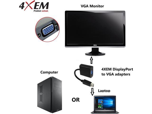 4XEM 10in DisplayPort Male To VGA Female Adapter White
