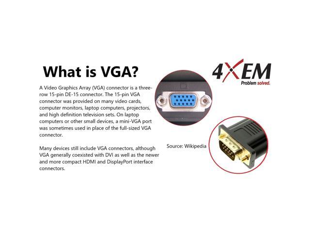 4XEM 10in DisplayPort Male To VGA Female Adapter White