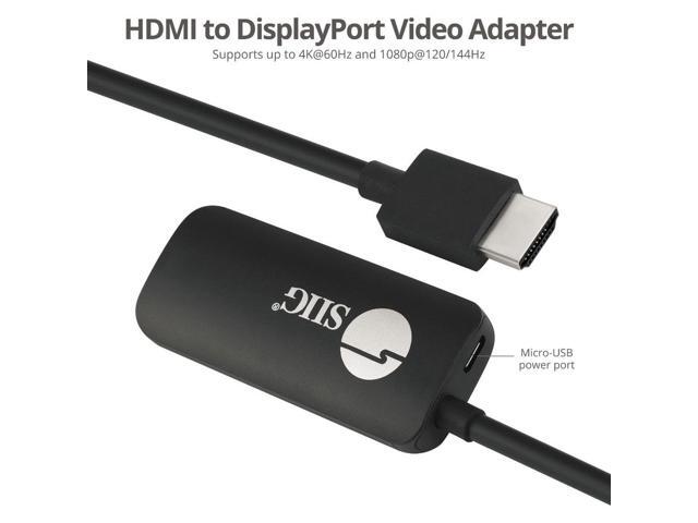 Siig CB-H21811-S1 HDMI to DisplayPort 1.2 4K 60Hz Converter Adapter - image 4