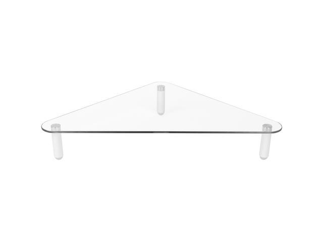Kantek Glass Corner Monitor Riser with 5mm Tempered Glass Platform and 40-Pound Capacity, 19.7-Inch W x 11-Inch D x 3.25-Inch H, Clear Glass (MS390)