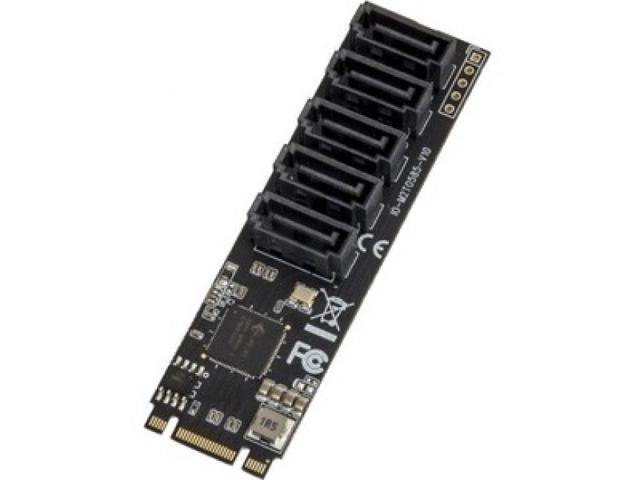 Syba 5 port Non-RAID SATA III 6Gbp/s to M.2 B+M Key Adapter PCI-e 3.0 x2 bandwith - SI-ADA40141