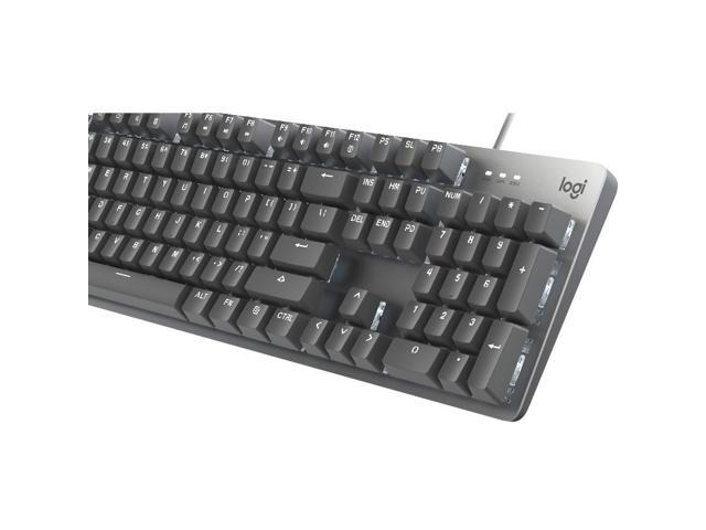 Logitech K845 Mechanical Illuminated Keyboard, Strong Adjustable Tilt Legs, Compact Size, Aluminum Top Case, 104 Keys, USB Corded, Windows...